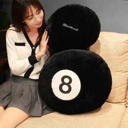 Coussin / oreiller décoratif 35 à 50 cm billard n ° 8 Ball Cushion Black Fill Chaise coussin chaise de jeu de gibier