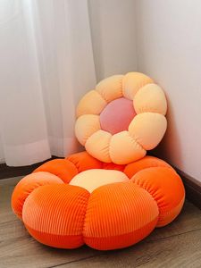 Coussin/oreiller décoratif 40/55 cm épaissir coussin de siège chaise confortable dossier canapé sol décoration de la maison cadeaux forme de fleur rose blancCushio