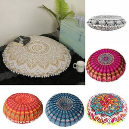 Coussin Oreiller Décoratif 43 CM Ronde Mandala Taie D'oreiller Bohème Couverture Oreillers De Sol Maison el Fleur Imprimé 230330