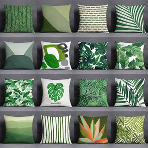 Kussen decoratief kussen 45x45cm groene blad serie geschenken thuiskantoor meubels slaapkamer bank auto kussen cover case 230419