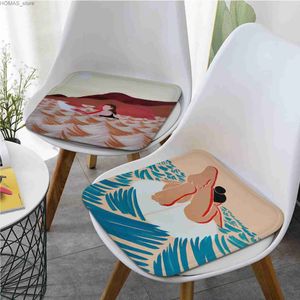 Coussin / oreiller décoratif plage piscine de natation abstraite art cravate corde en peluche coussin maison coussin doux confortable 50x50cm chaise coussins y240401