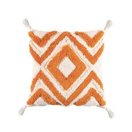 Cojín / almohada decorativa Bohemia Pasión Naranja Funda de cojín para sofá Caja decorativa al aire libre Marruecos Geométrico Tufting Sofá Silla Cama Co