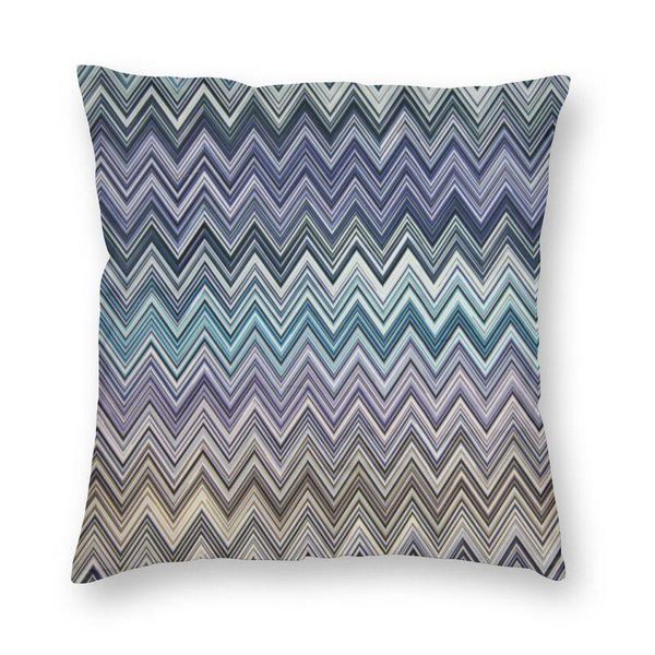 Coussin/oreiller décoratif bohème housse de coussin impression zigzag multicolore étui de sol pour voiture taie d'oreiller personnalisée décoration de la maison canapé C