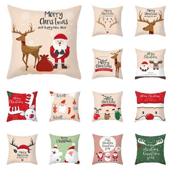 Coussin/Oreiller Décoratif Dessin Animé Père Noël Cas Joyeux Noël Salon Bureau Canapé Housse De Coussin De Noël Jeté Décoratif 45x45cmCushio