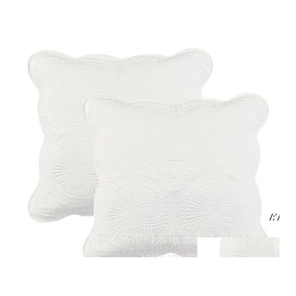 Coussin / Taie d'oreiller décorative Taie d'oreiller décorative en coton 18x18 pouces Oreillers Er Jaune Gris Blanc Coussin Ers Home Decor Pillowca Otrhg