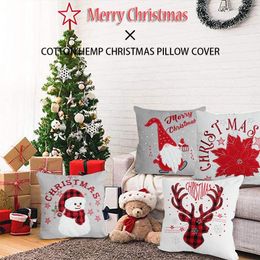 Kussen / decoratief kussen Christmas Patch Geborduurde Kussensloop 43x43cm Vakantie Woondecoratie Dwerg Rode Kussen Decoratieve Kussens voor SO