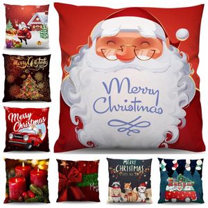 Coussin/oreiller décoratif Noël Père Noël dessin animé housse de coussin taie d'oreiller décorative jeter cas literie 3D 45x45 65x65 70x70Cushion/D