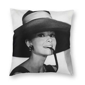 Coussin décoratif oreiller Cool Audrey Hepburn Case maison décorative 3D deux côtés imprimé housse de coussin pour salon Room214K