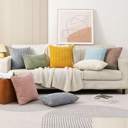Cushion/Decorative Pillow Cana de almohada Decorativa Ers 18x18 pulgadas Boho Boho Rayado Boho Cushion Base de almohada Decoración del hogar para DH40C moderno