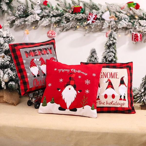 Cojín/funda de almohada decorativa, funda de almohada, cojín de lino decorativo de Navidad, fundas de almohada estampadas para sala de estar, cojín de sofá/decorativo
