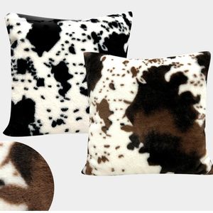 Cojín/almohada decorativa Funda de cojín con estampado de vaca, funda blanca y negra, arte Animal, decoración Interior del coche, funda cojín/decorativo