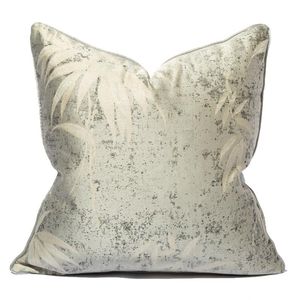 Cojín / almohada decorativa Funda de cojín 45x45 Bambú Beige Gris Funda de almohada Estilo chino Decoración para el hogar Lujo El Sofá Sala de estar 50x50