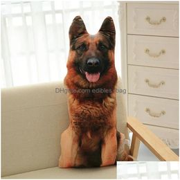 Coussin / oreiller décoratif Coussin décoratif Cammitever 3D mignon courbé chien imprimé jeter animal réaliste tête drôle cosplay enfants fa dh4tj