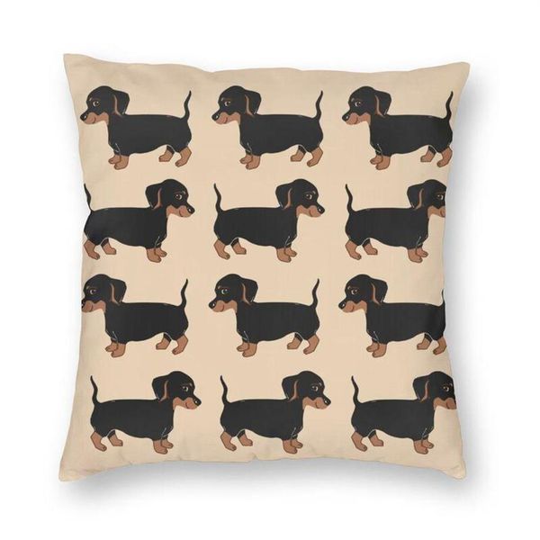 Coussin Oreiller Décoratif Mignon Teckel Chiot Motif Housse De Coussin 3D Imprimer Wiener Saucisse Chien Carré Jeter Cas Pour Voiture Pillowc282i