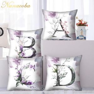 Cojín / almohada decorativa Fundas de almohadas decorativas 26 Letras del alfabeto inglés Funda de almohada para sala de estar Sofá Decoración para el hogar Sillas de oficina