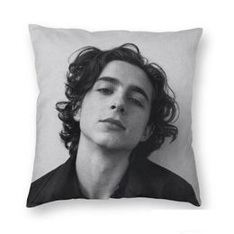 Kussen/decoratief kussen/decoratief Timothee Chalamet Square Case Home Decor 90S TV Actor S Throw voor woonkamer dubbelzijdig Pri Dh6Cn