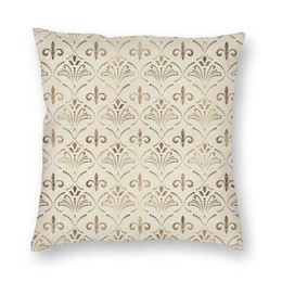 Almofada decorativa travesseiro elegante flor-de-lis padrão capa de almofada lírio floral flor de lis caso de piso para sofá legal fronha 221h