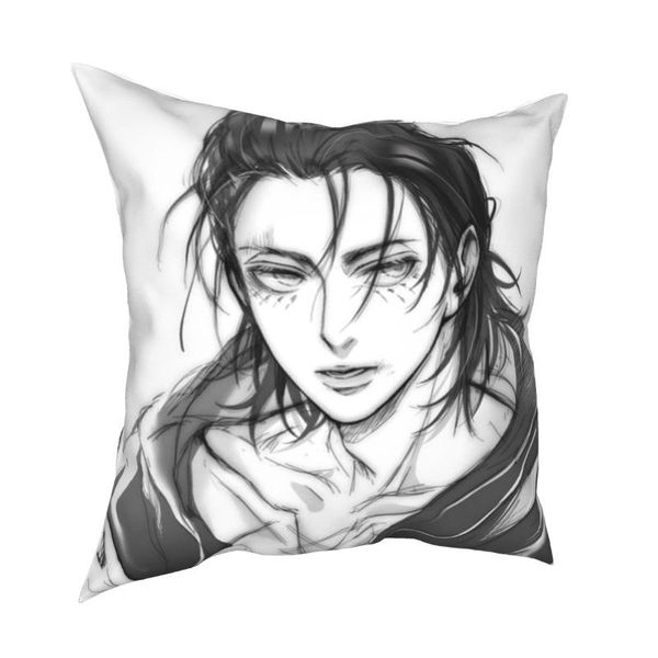 Coussin / Oreiller Décoratif Eren Yeager Sexy Attack On Titan Taie D'oreiller Imprimé Polyester Housse De Coussin Décoratif Throw Case Car 45 45cmCushi