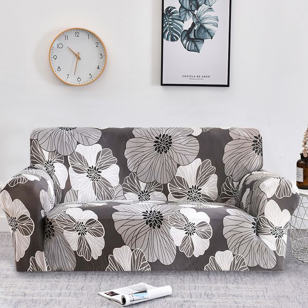 Coussin décoratif oreiller impression florale housse de canapé pour salon housses coton élastique canapé serviette chaise protecteur 1PC 230327