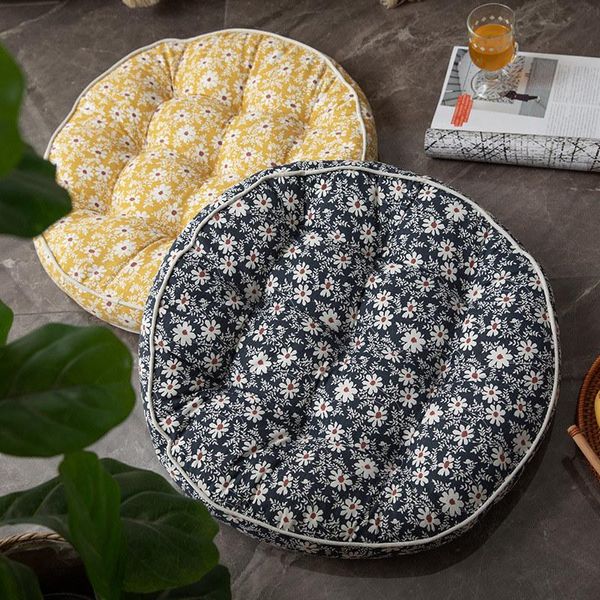 Coussin/oreiller décoratif imprimé fleur tatami coussins de sol grande méditation yoga pouf épais canapé rond banc dossier coussin de siège intérieur O