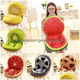 Kussen/Decoratief Kussen Fruit Patio Stoel Kantoorstoel Pads Tie On Pad Home Decor Rond/Decoratief Drop Delivery Tuintextiel Dhznh