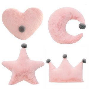 Kussen / decoratief kussen Fuwatacchi Comfort Seat Cushion Pluche Pink Star Moon Heart Crown Gevulde Soft Home Sofa Decor Verjaardagscadeau