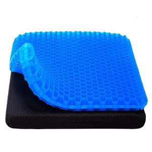 Cushion Decorative Pillow Gel Seat Cushion Thick Big Breathable Honeycomb Design Absorbs Pressure Points With Non Slip Cover Wheelchair Relieve Backache 230626