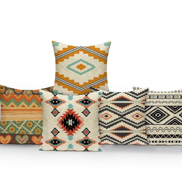 Cojín/almohada decorativa funda de cojín geométrica poliéster bohemio Mandala hogar sofá decorativo estilo étnico bohemio funda de tiro