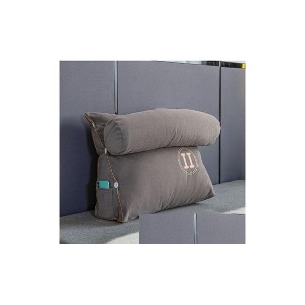 Cojín / almohada decorativa Cojín de noche de gama alta Bolsa suave Triángulo Sofá Respaldo Ajustable Dormitorio Cama Cintura Tatami Extraíble y Washa Dhpj1