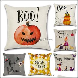 Kussen / decoratief kussen thuis textiel tuin halloween gevallen linnen 45cm pompoen spoken er decor vierkante kussensloop Dakimakura vakantie pil