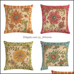 Cojín/almohada decorativa Textiles para el hogar Jardín 45 * 45 cm Er Estuche súper suave para silla de cama Europa Pueblo Funda de almohada Ers Drop Deliver