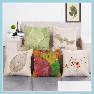 Cojín / almohada decorativa Textiles para el hogar Jardín Diseño de hojas de otoño Toalla 45 * 45 cm Funda de almohada Silla Asiento Lanza ERS Coche Decorativo Drop Deli