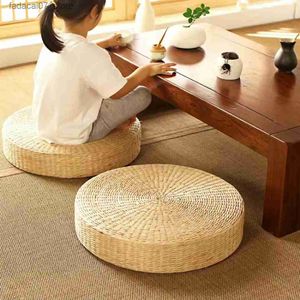 Kussen/decoratief kussen heet 40 cm * 40 cm handgemaakt geweven natuurlijke turf cirkelvormige pouf tatami mat vloer Japanse stijl mat huishouden textiel