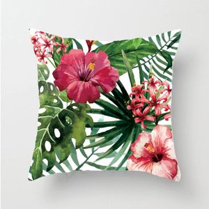 Cojín/almohada decorativa Ins Net rojo verde planta impresión moda tela pequeño fresco corto felpa sofá silla cojín