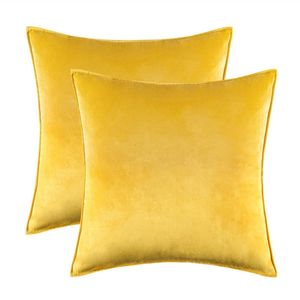 Coussin Oreiller Décoratif Inyahome Lot de 2 Housses de Coussin Décoratives en Velours Doux Rose Rouge Solide Housse de Coussin Carrée pour Canapé Chambre 230626