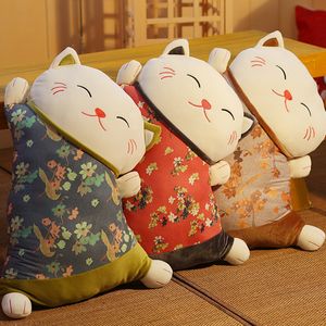 Kussen decoratief kussen Japanse stijl geluk kattenkussen dual use sofa achter kussen kantoor stoelgordel taille auto lumbale 230419