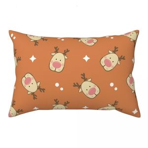 Coussin / oreiller décoratif Kawaii Cadeaux d'anniversaire Modèle de dessin animé mignon Housse de coussin drôle Taie d'oreiller Décoration de la chambre Esthétique Elk 231129