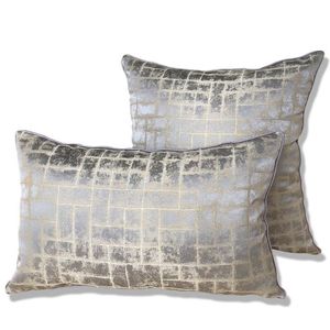 Coussin / Oreiller décoratif Coussin de canapé de luxe léger couvre grille bleu vert simplicité moderne taies d'oreiller décoration de lit à la maison européenne de haute qualité