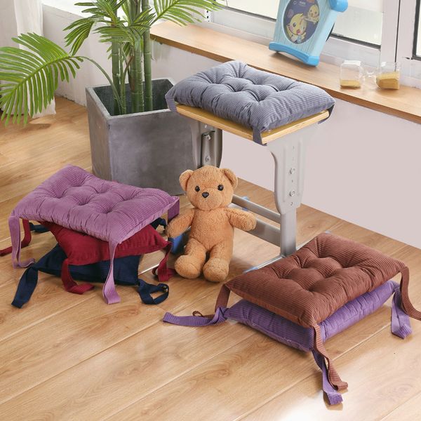 Coussin décoratif en lin, coussin de chaise, couleur unie, laine chaude, dossier imprimé européen, coton doux, 30x24cm, 230906