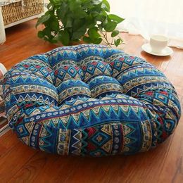 Coussin / oreiller décoratif lin coussin futon canapé de coussin jetant un tapis de terre circulaire épais méditation de style japonais fenêtre chaise tatami chaise coussin y240401