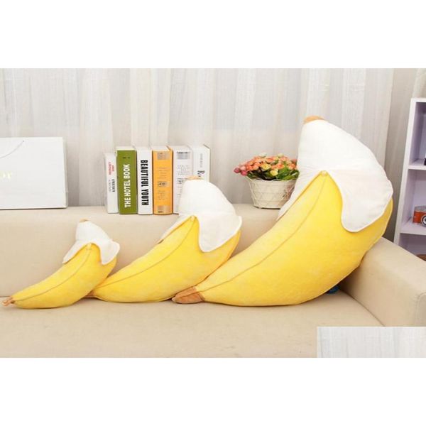 Coussin/Oreiller décoratif Long Peeling Banana Oreiller Coussin Mignon Peluche Jouet Poupée Décorative Pour Canapé Ou Voiture Creative Ameublement C Dhnwk