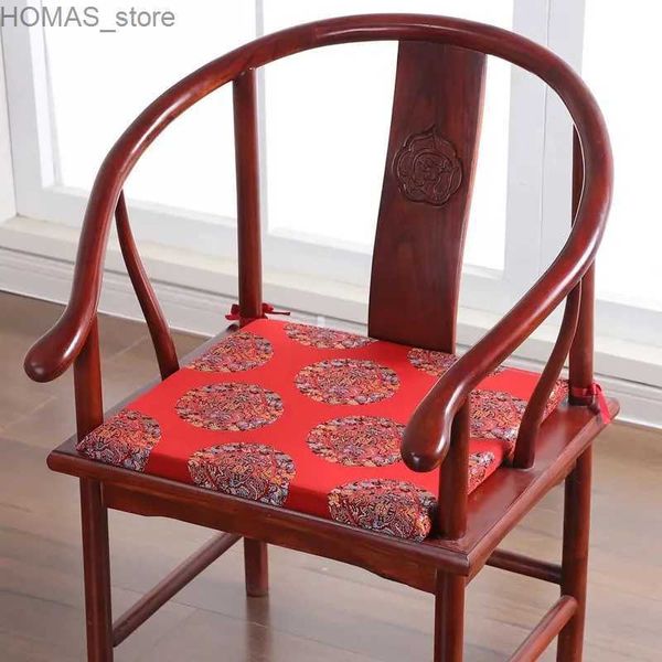 Coussin / oreiller décoratif Mahogany canapé-marin broderie chinois chaise de chaise de salle à manger chaise à thé chaise en bois massif chaise zipper conception amovible coussin lavable y240401