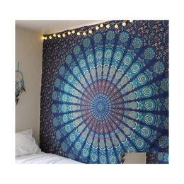Kussen/decoratief kussen mandala tapijt hippie home decoratieve muur hangende bohemia strand mat yoga sbligatie bodem doek 210x148c dhz9d