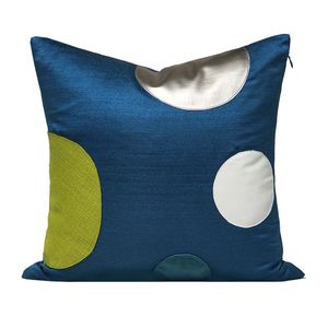 Kussen / decoratief kussen moderne eenvoudige kussenhoes kinderkamer bed sofa kussensloop blauw geel groen patchwork schattig huis decoratief p