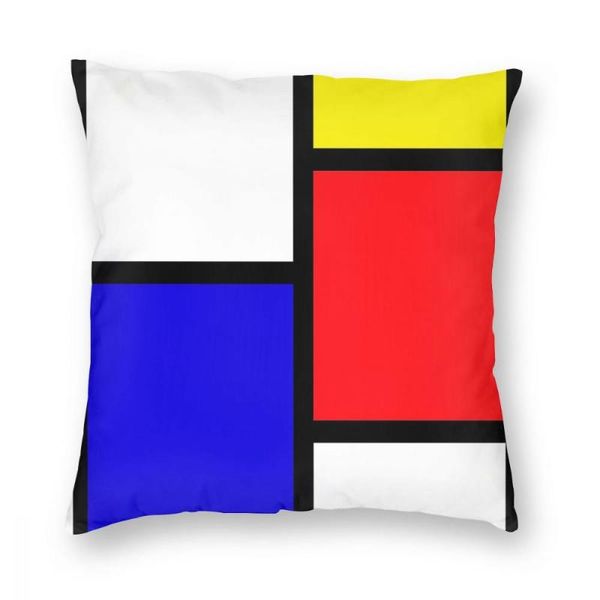 Coussin/oreiller décoratif motif Mondrian taie d'oreiller carrée jeter Art géométrique abstrait taie d'oreiller personnalisée