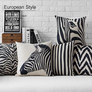 Kussen/decoratief kussen -Noordse zwart witte zebra cover luipaard geometrisch kussen kussen huis decoratief kantoor bank kussencasecushion/decoratief