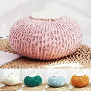 Cojín/Almohada decorativa Estilo nórdico Cojín de asiento tejido a mano Linda forma de calabaza Futón relleno Grueso Tatami Estera de piso Sofá Ropa de cama