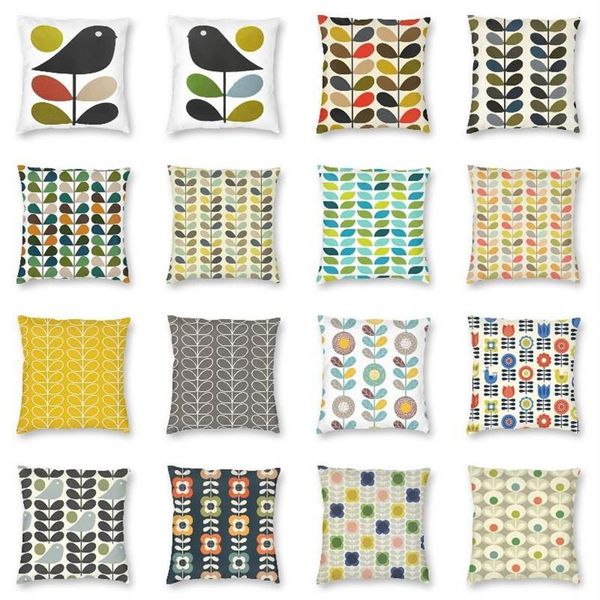 Coussin Oreiller Décoratif Orla Kiely Multi Tige Et Oiseau Housse De Coussin Scandinave Fleur Cas De Plancher Pour Salon Canapé Pillowc229A