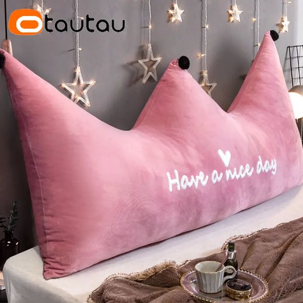 Cojín / almohada decorativa OTAUTAU Princesa Príncipe Linda Corona Cama Funda de cojín Decoración suave Cabecera Atrás Funda de almohada Lavable Cremallera larga KD007 231122