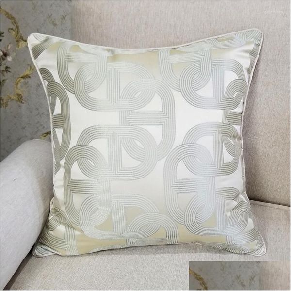 Cojín / almohada decorativa almohada / decorativo contemporáneo geométrico beige caso oro sier elipse sofá silla diseñador er decorativo squ dhlno